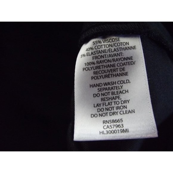 Trouve Ankle Leggings XS Black Faux Leather Pull On Pants women's knit back crop - Picture 7 of 7